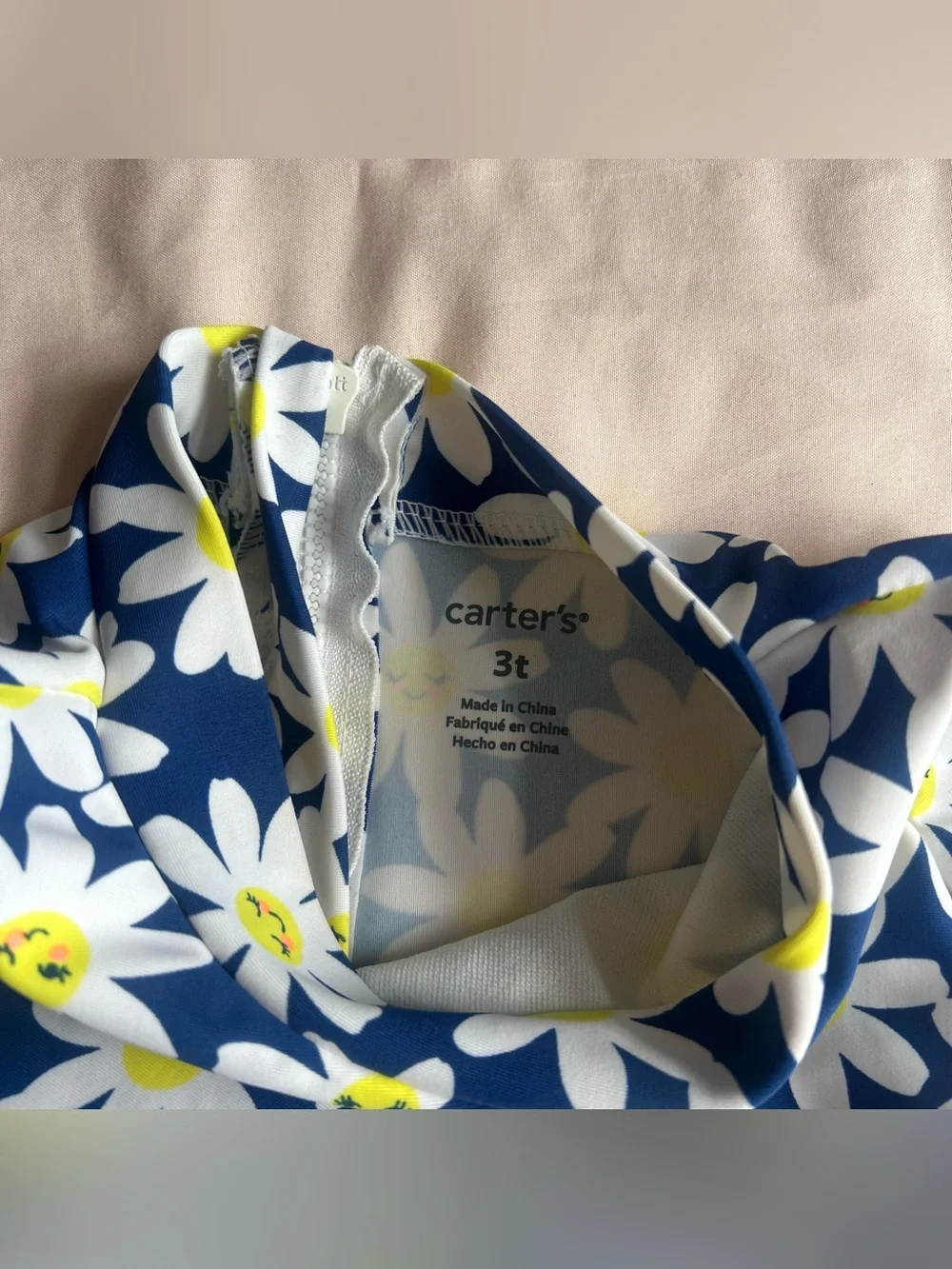 Carter’s Toddler Girl One-Piece Swimsuit – Blue Daisy Print – Size 3T